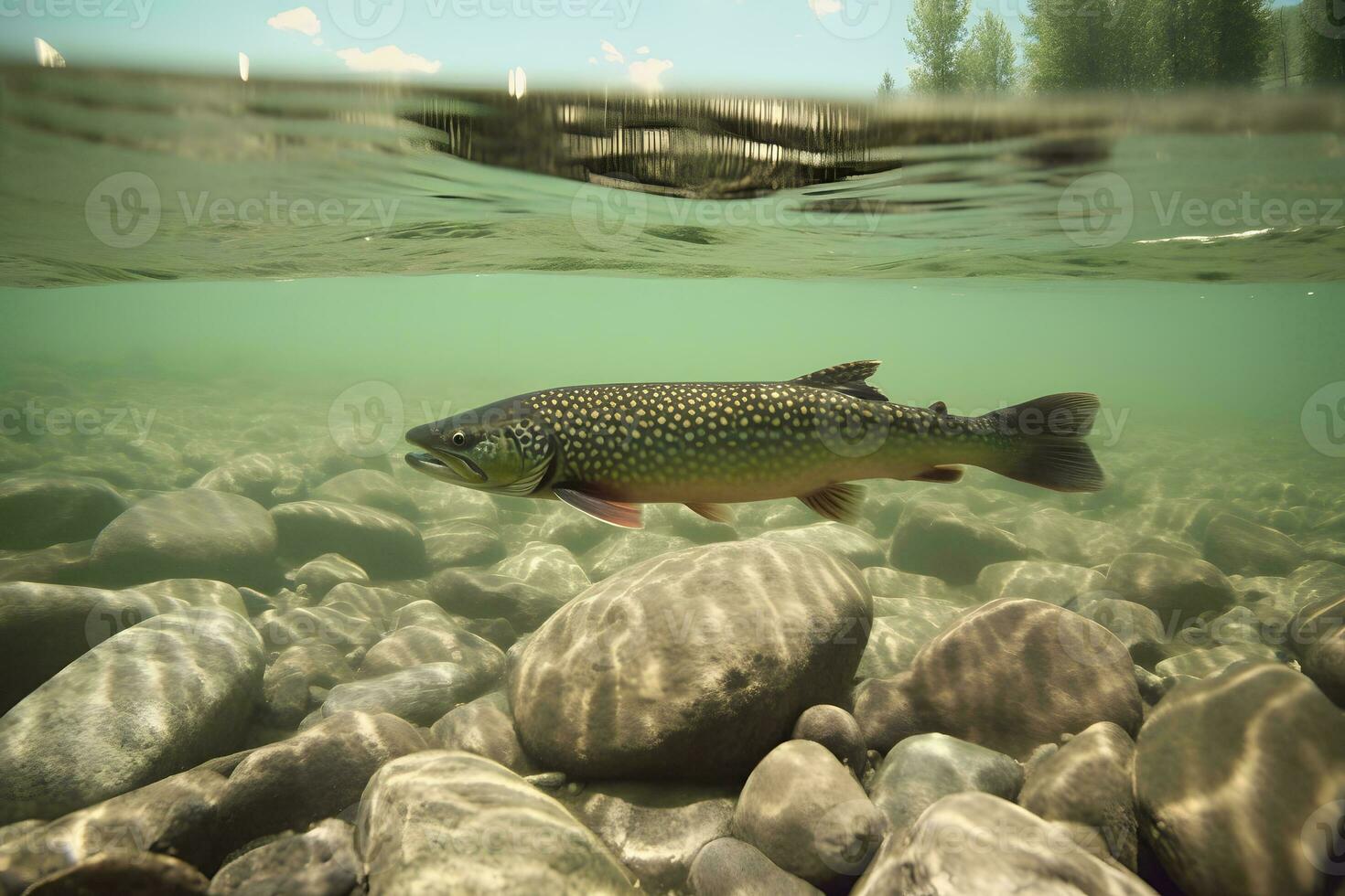 pesce nuotare sott'acqua. neurale Rete ai generato foto