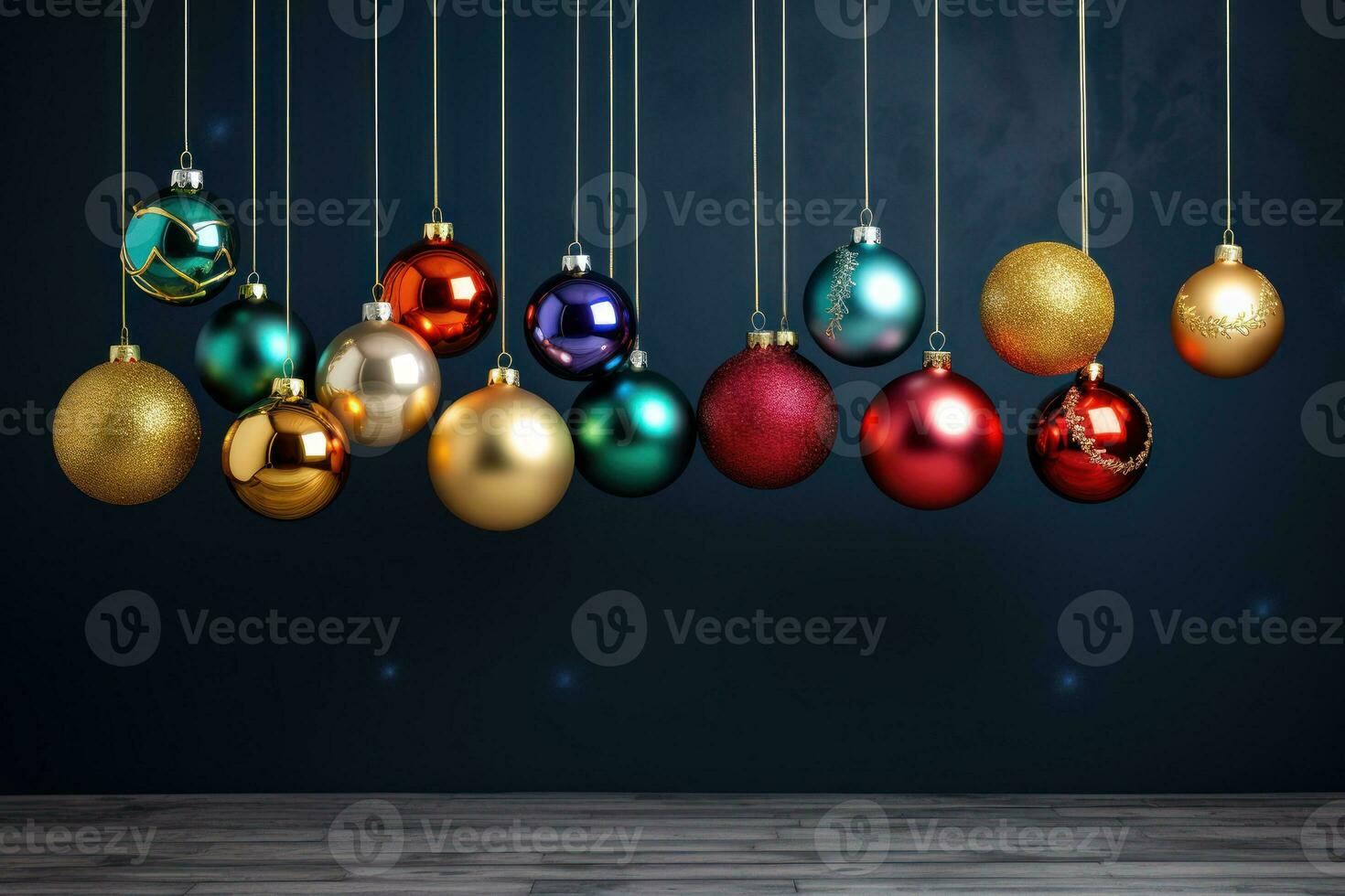 vibrante, sovradimensionato Natale ornamenti per un' vivace e energico pubblicità striscione. generativo ai foto