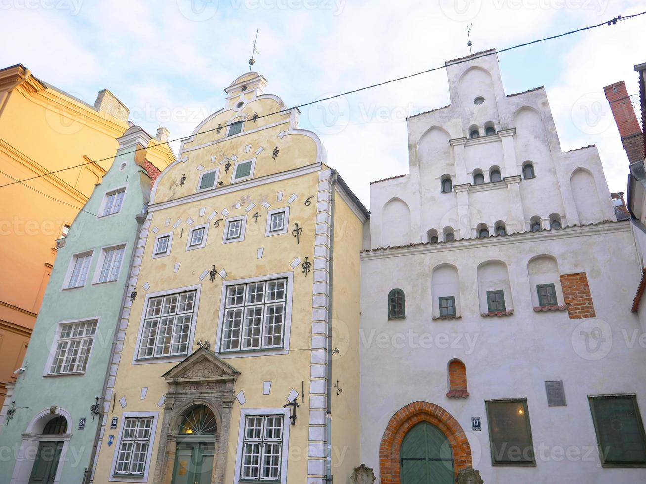 architettura i tre fratelli in lettonia riga centro storico foto