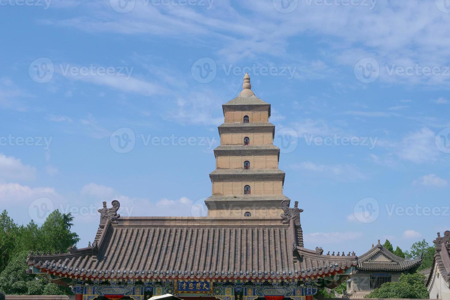 architettura buddista della pagoda dayan, xian china foto