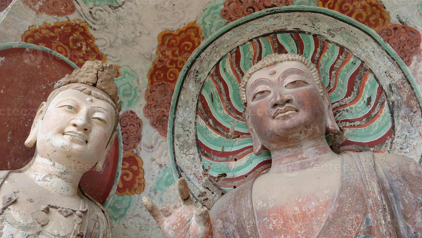 complesso grotta-tempio di maijishan nella città di tianshui, provincia di gansu, cina. foto