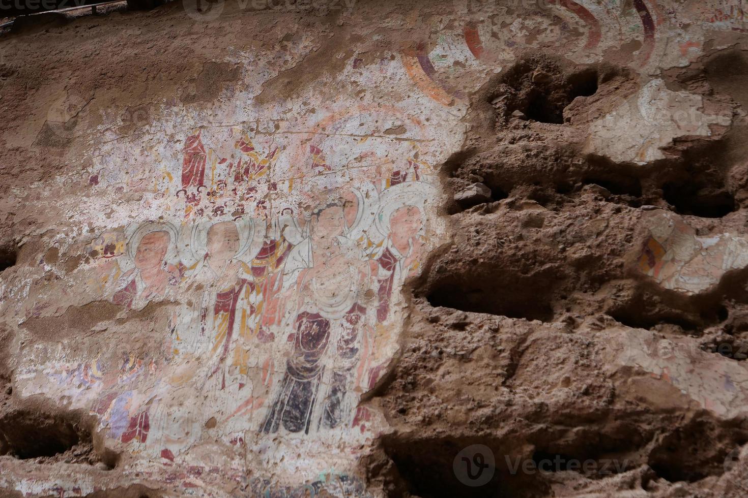 tempio grotta dipinto in rilievo in tianshui wushan cina foto