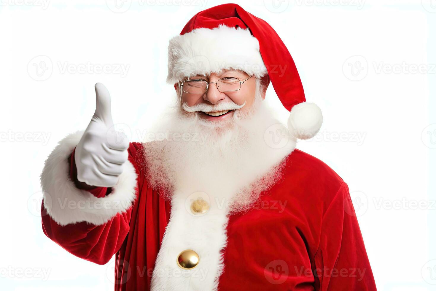 un' contento Santa Claus isolato bianca sfondo, ai generato foto