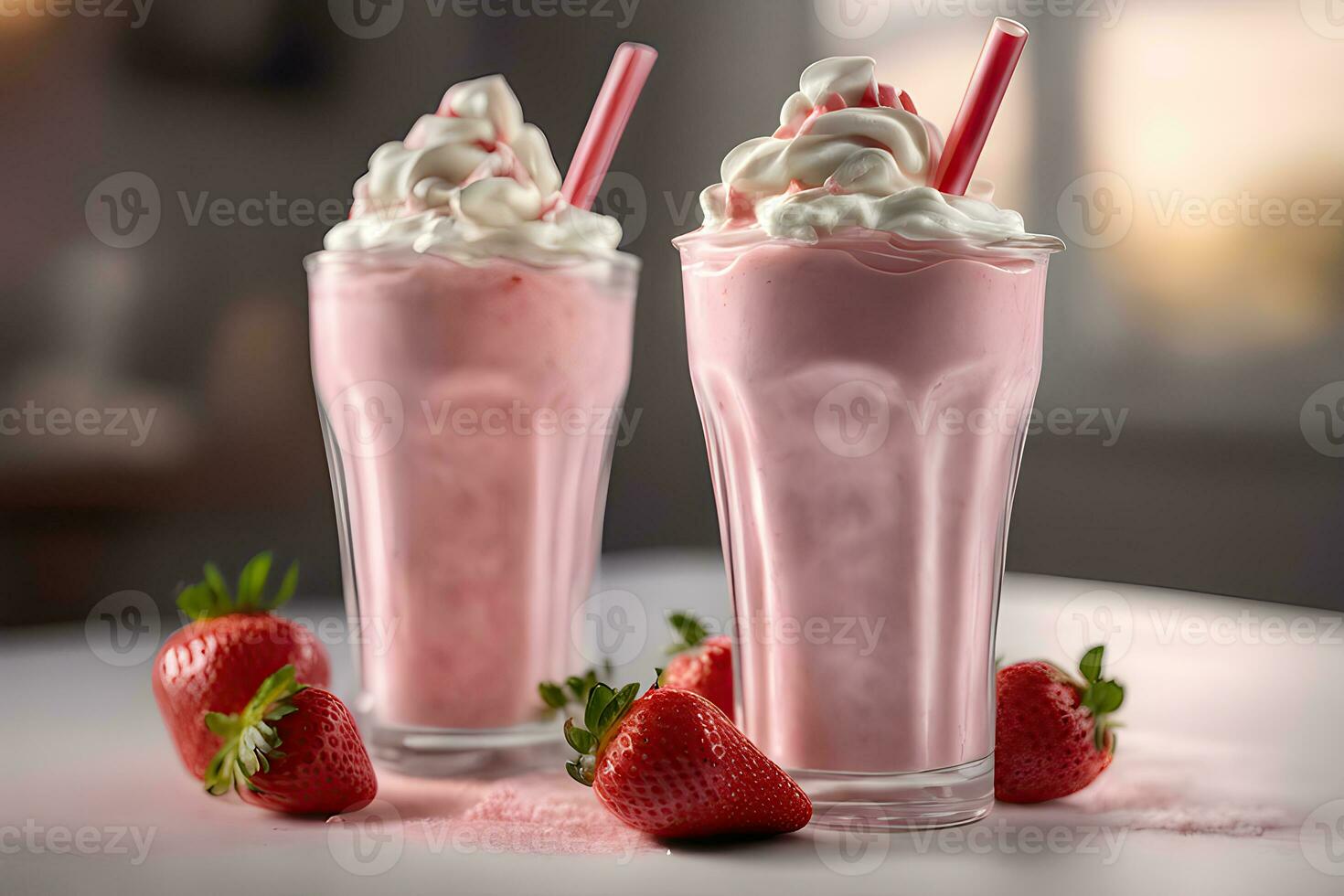 cremoso fragola frappè di ai generativo foto