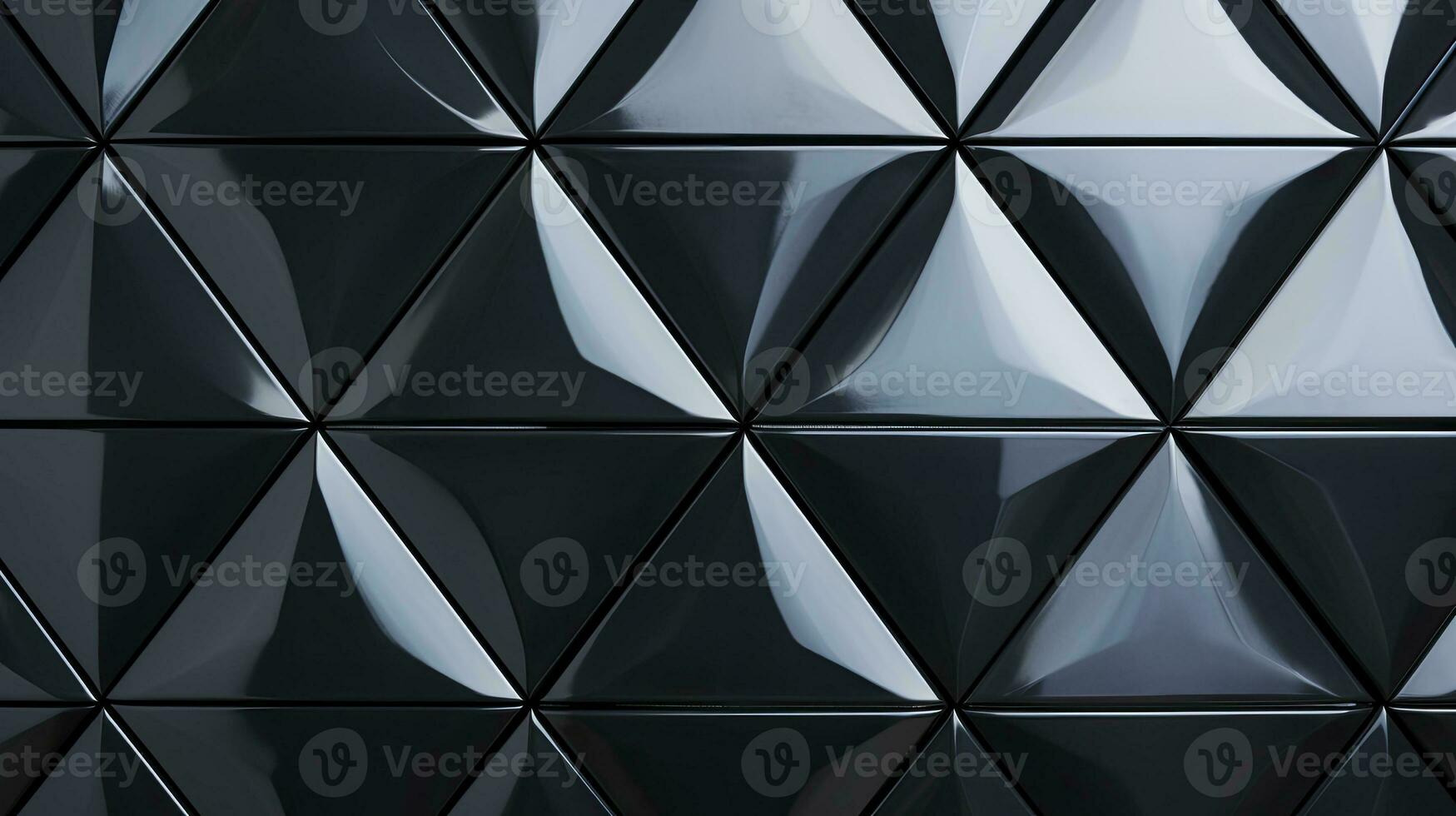 lucidato semilucido parete sfondo con triangolare nero bloccare piastrelle. ai generato foto
