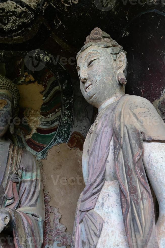 complesso grotta-tempio di maijishan nella città di tianshui, provincia di gansu, cina. foto