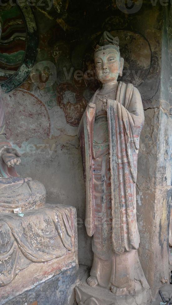 complesso grotta-tempio di maijishan nella città di tianshui, provincia di gansu, cina. foto