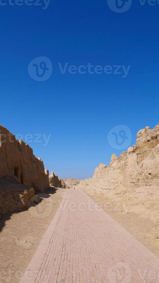 rovine di jiaohe che si trovano nella provincia cinese dello xinjiang. foto