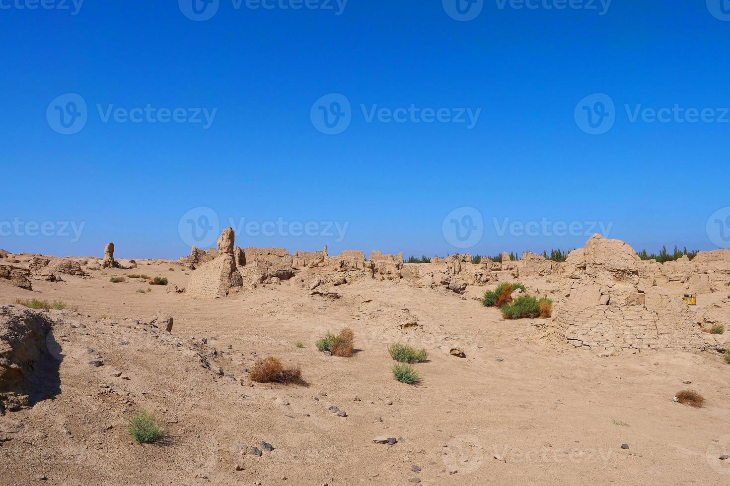 rovine di jiaohe che si trovano nella provincia cinese dello xinjiang. foto