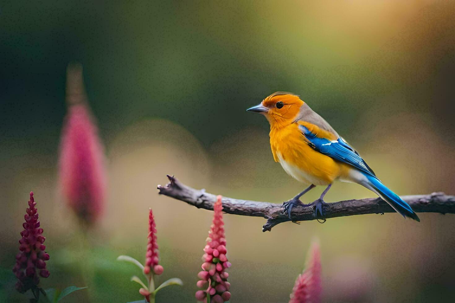 foto sfondo il cielo, uccello, fiori, il sole, uccello, fiori, il sole,. ai-generato