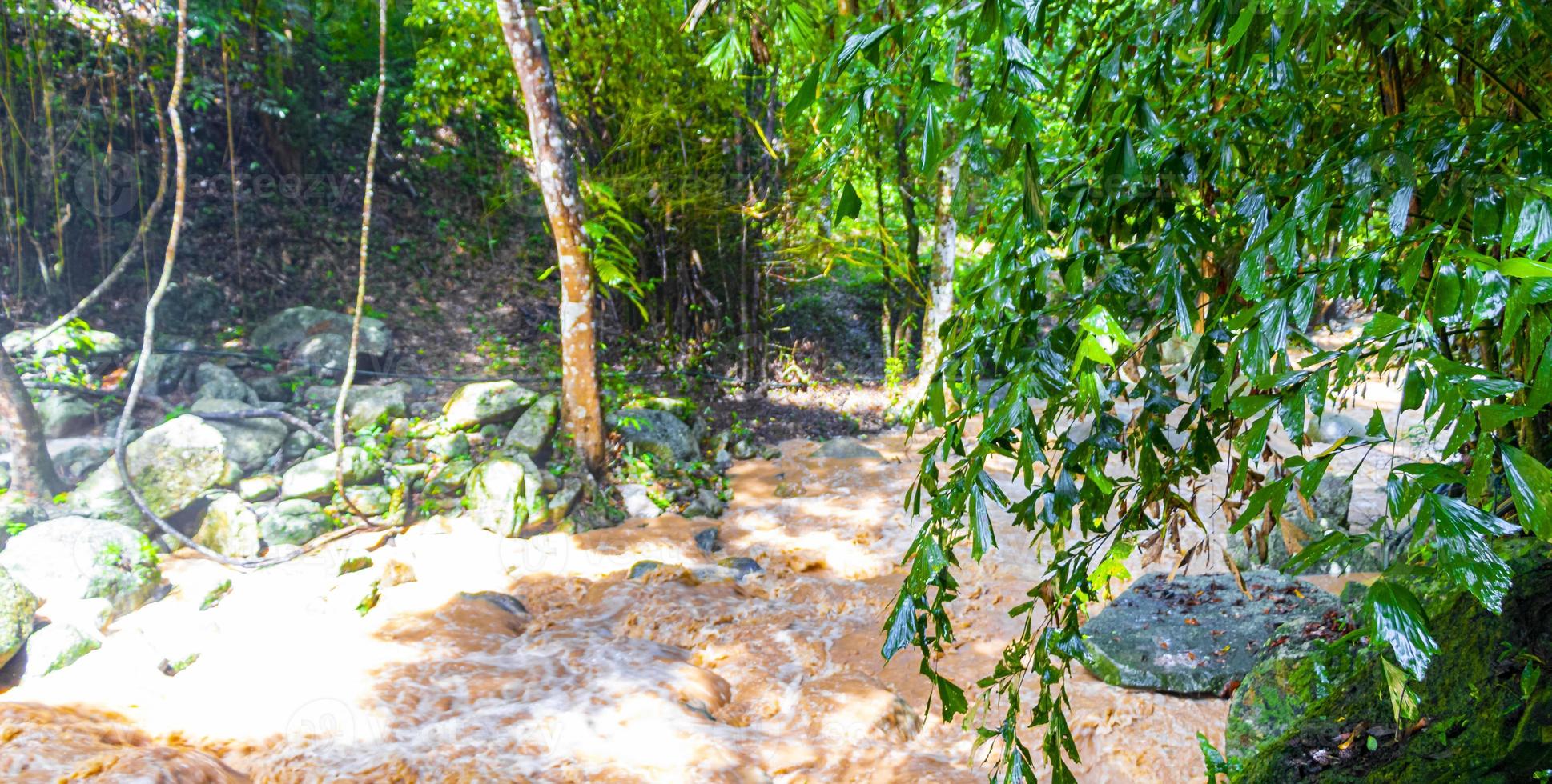wang sao perizoma cascata nella foresta pluviale tropicale koh samui thailandia. foto