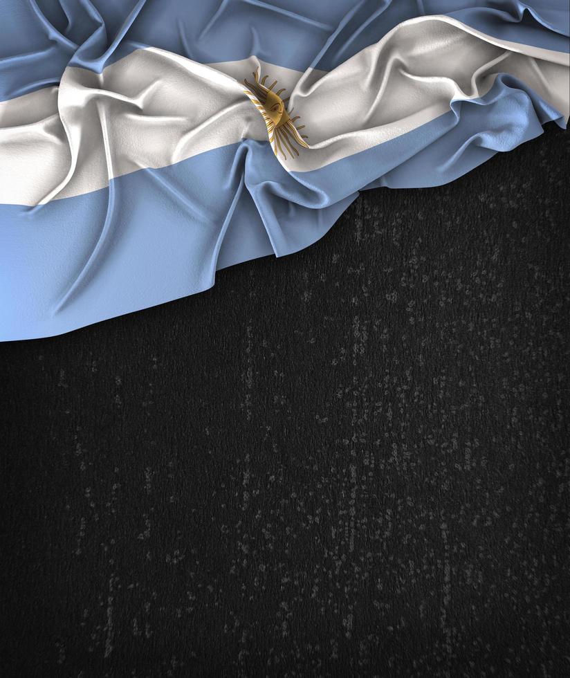 bandiera argentina vintage su una lavagna nera grunge foto