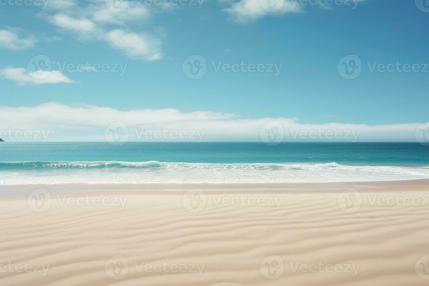 natura paesaggio Visualizza di bellissimo tropicale spiaggia e turchese blu mare nel soleggiato giorno. vacanza, viaggiare, spiaggia vacanza concetto. generato di artificiale intelligenza foto