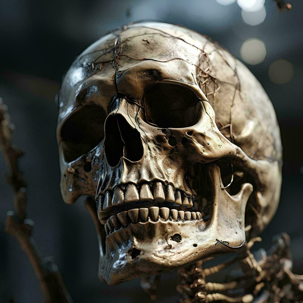 ritratto di umano cranio, ai generativo foto