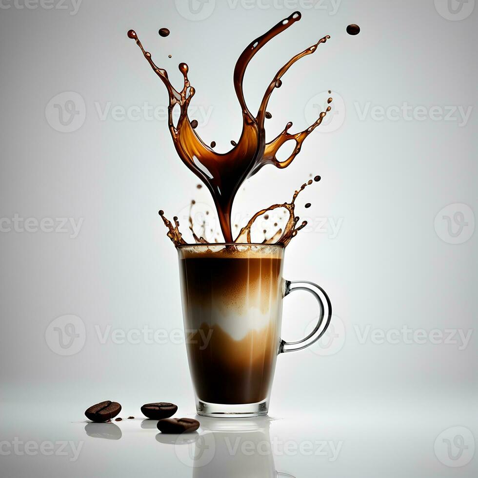 caffè spruzzo isolato su bianca sfondo. ai generativo foto