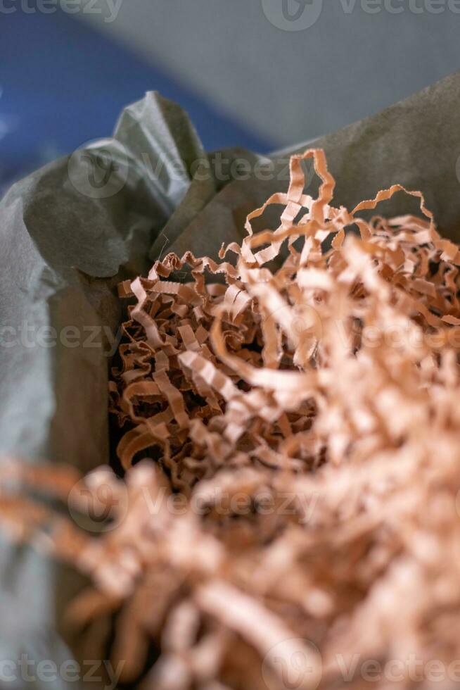 cartone Natale scatola con ecologico riciclato carta patatine fritte per spedizione merce foto