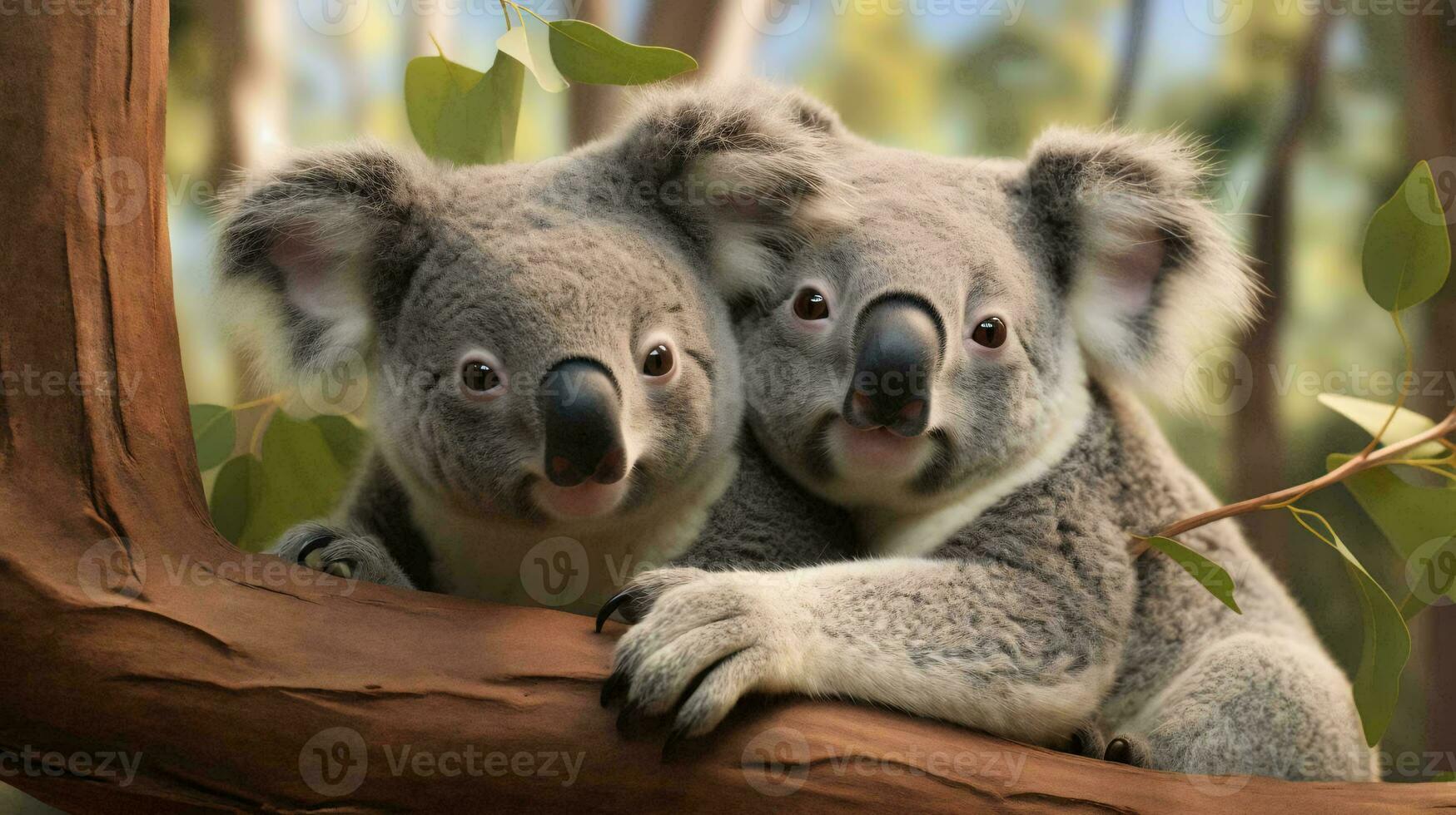 koala abbracciare ogni altro ai generato foto