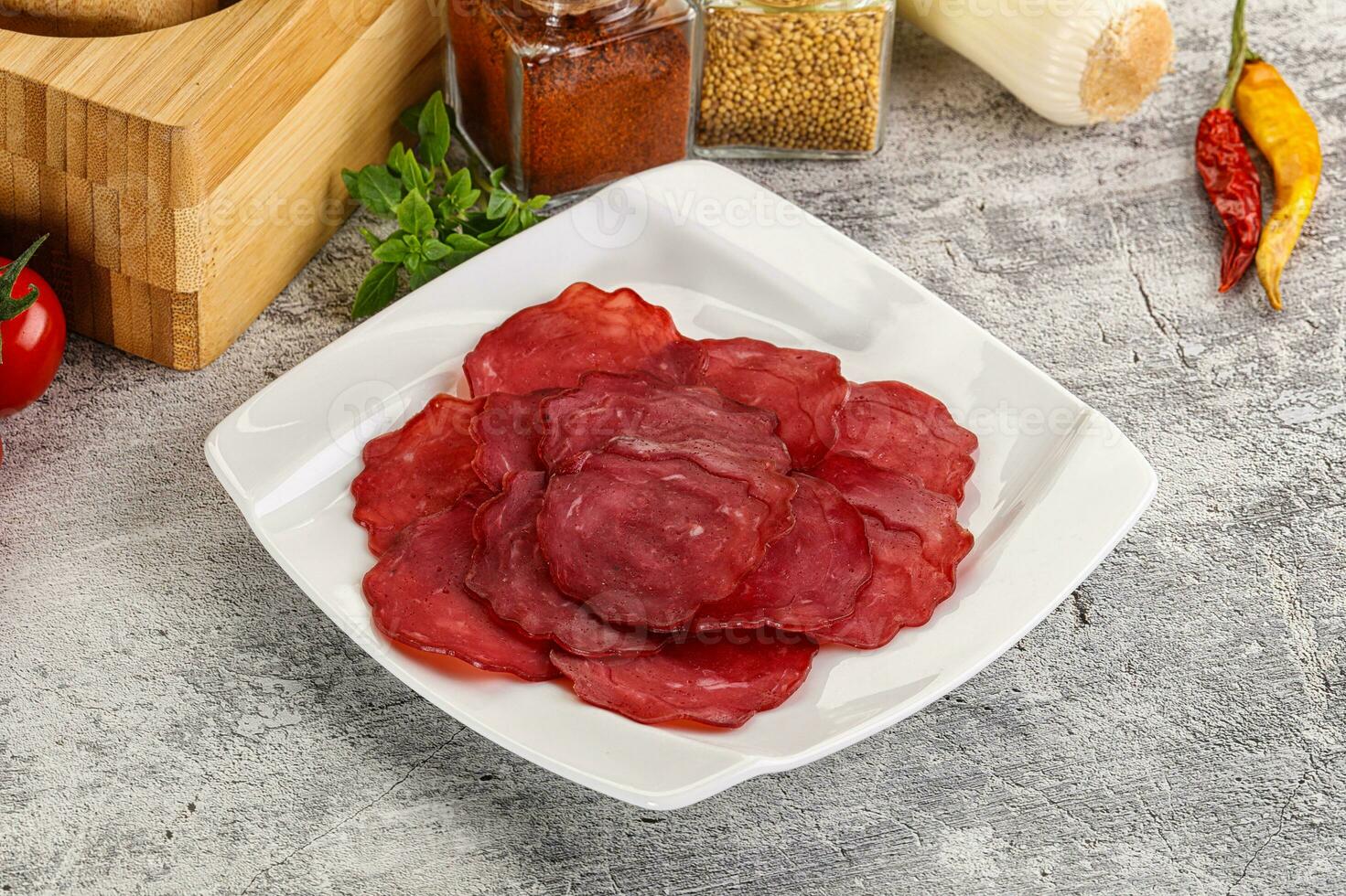 affumicato Manzo carne - pastrami fette foto