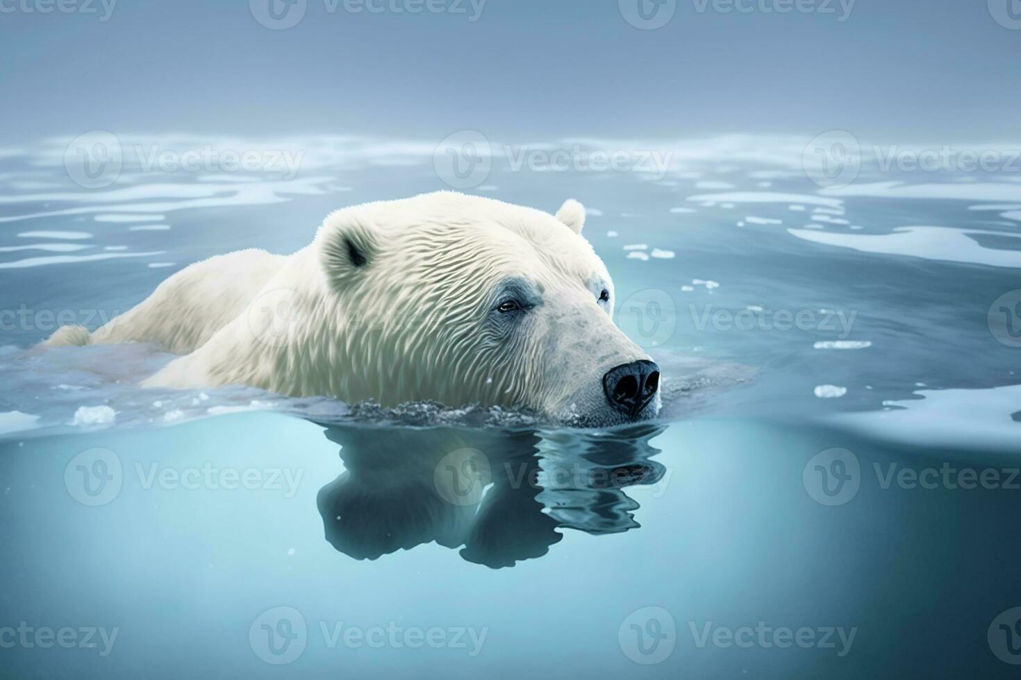 ai generativo di polare orso è sotto il in via di estinzione specie foto