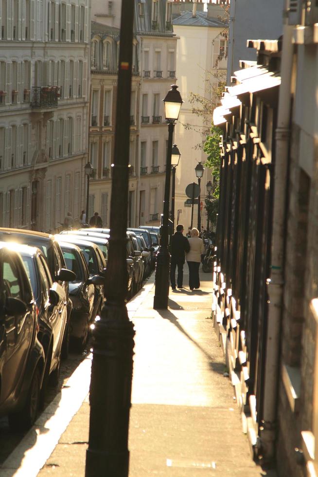 paesaggio della città di parigi al crepuscolo foto