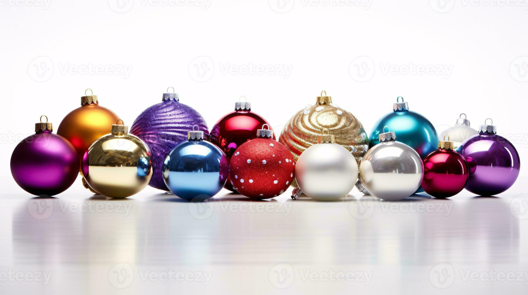 ai generativo festivo Natale ornamenti con intrigante colore variazioni su un' singolo colore sfondo foto