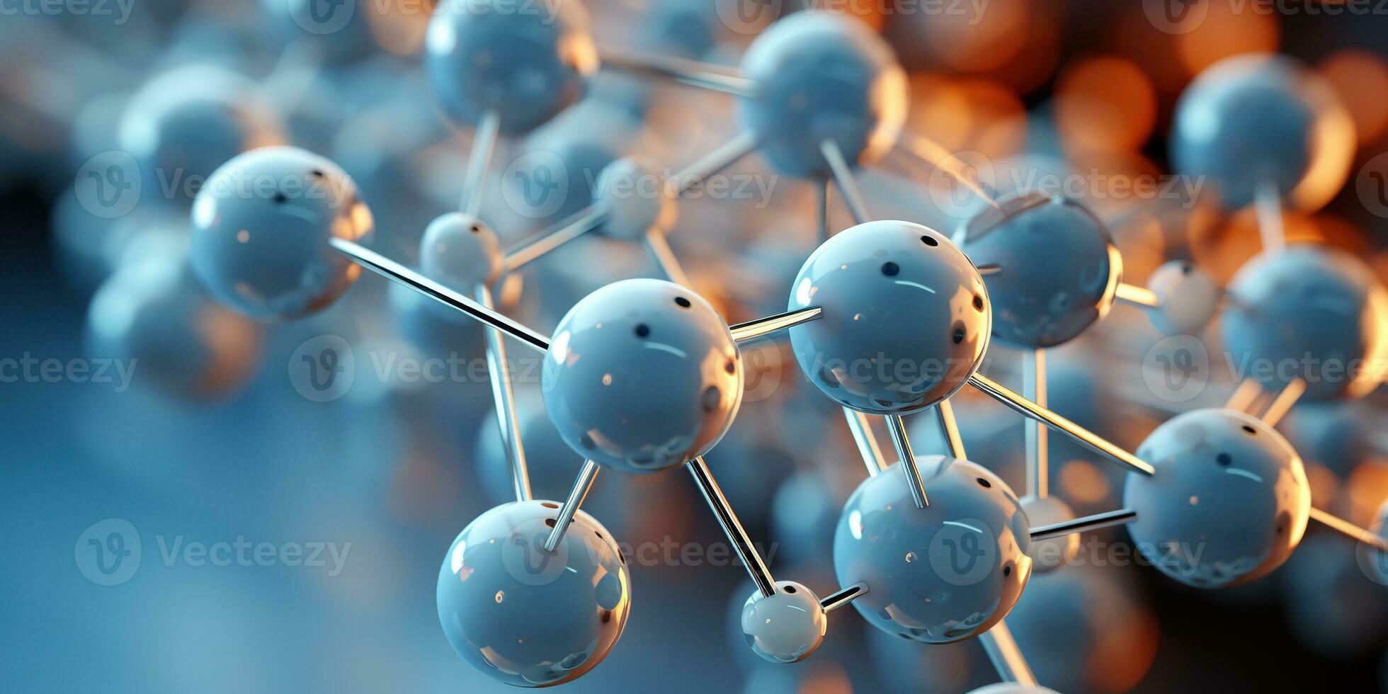 generativo ai, astratto molecolare forma, singolo amino acido molecola. chimica medicina formazione scolastica foto