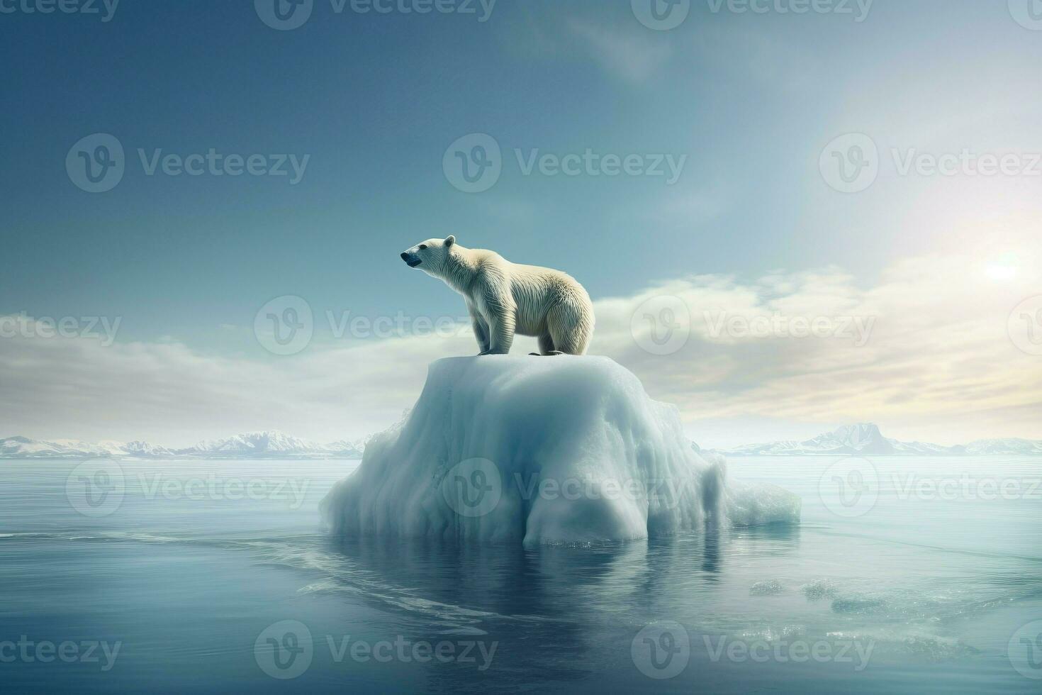 polare orso su iceberg natura. creare ai foto