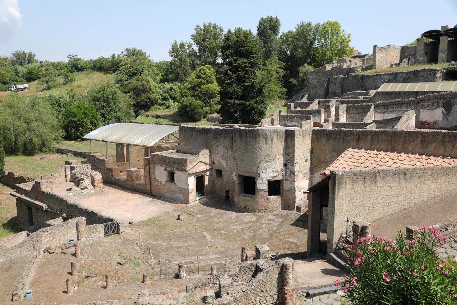 le rovine dell'antica città di pompei italia foto