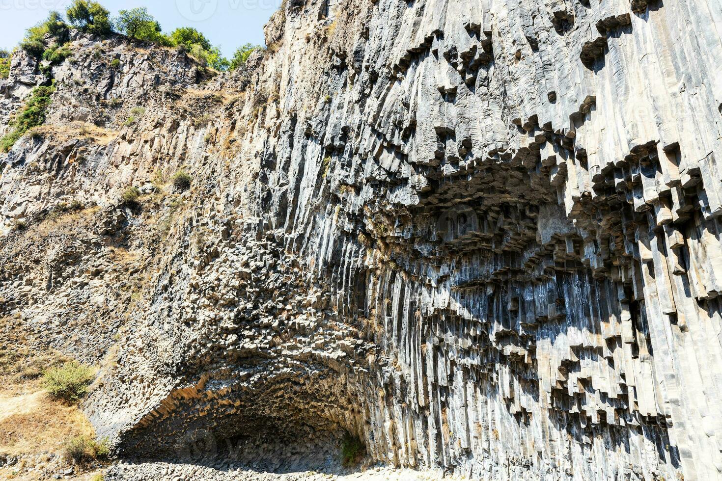 basalto muri di garni gola nel Armenia foto