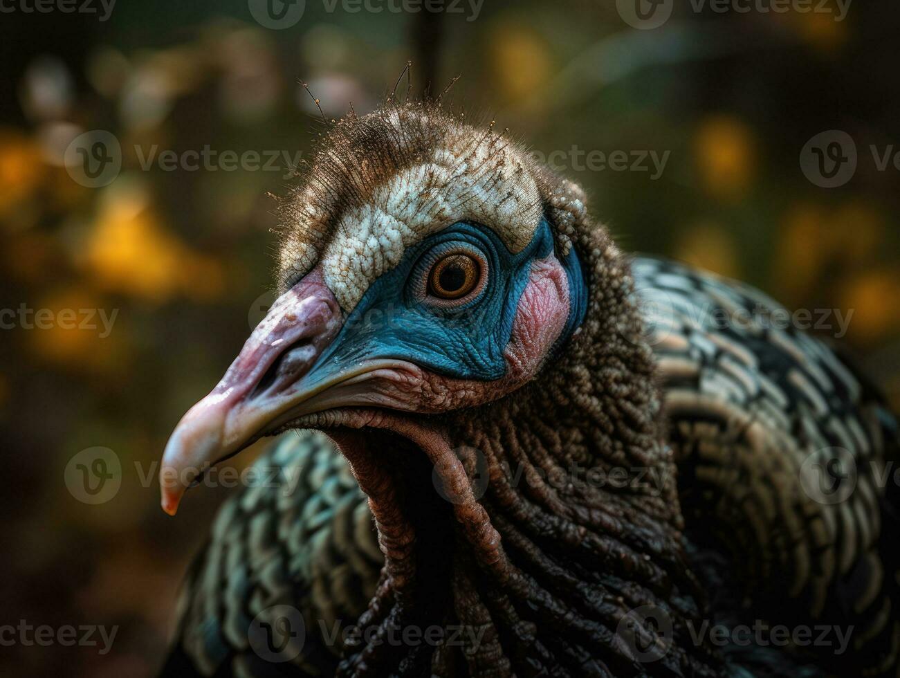 tacchino uccello ritratto ai generato foto