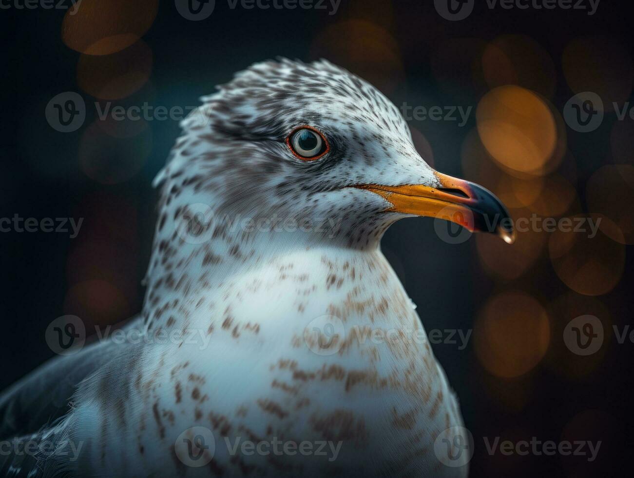 gabbiano uccello ritratto ai generato foto