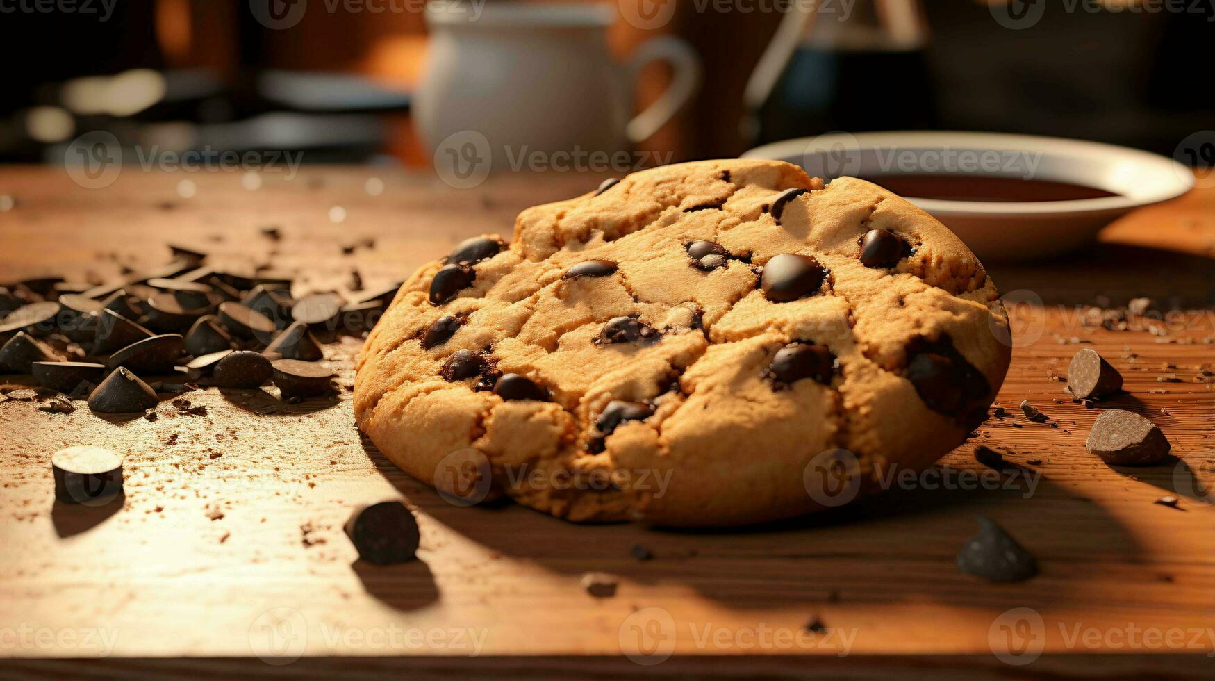 biscotto patata fritta con cioccolato pezzi, ai generato foto