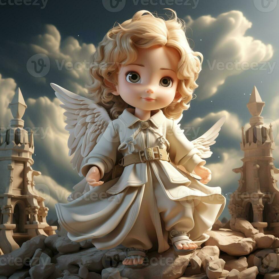 3d cartone animato angelo foto