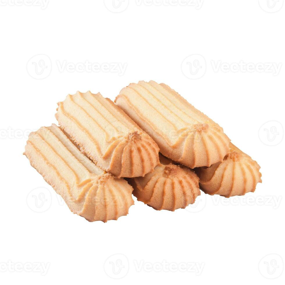 pila di croccante biscotto al burro-scozzese biscotti isolato su bianca sfondo foto