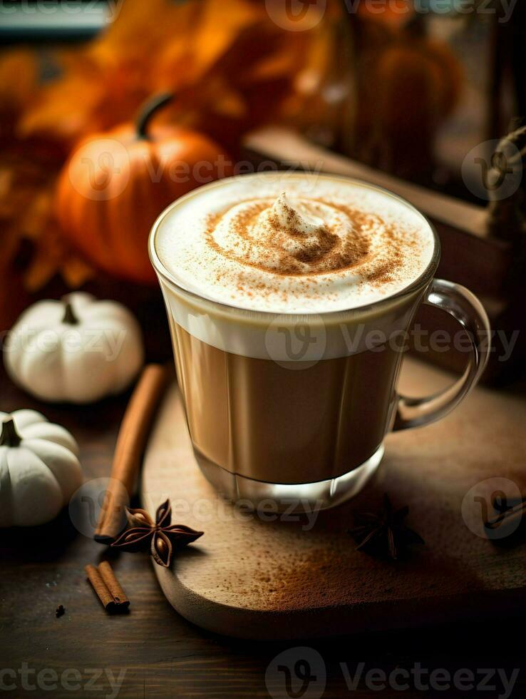 zucca Spezia latte macchiato, ghiacciato caffè sfondo foto, generativo ai foto