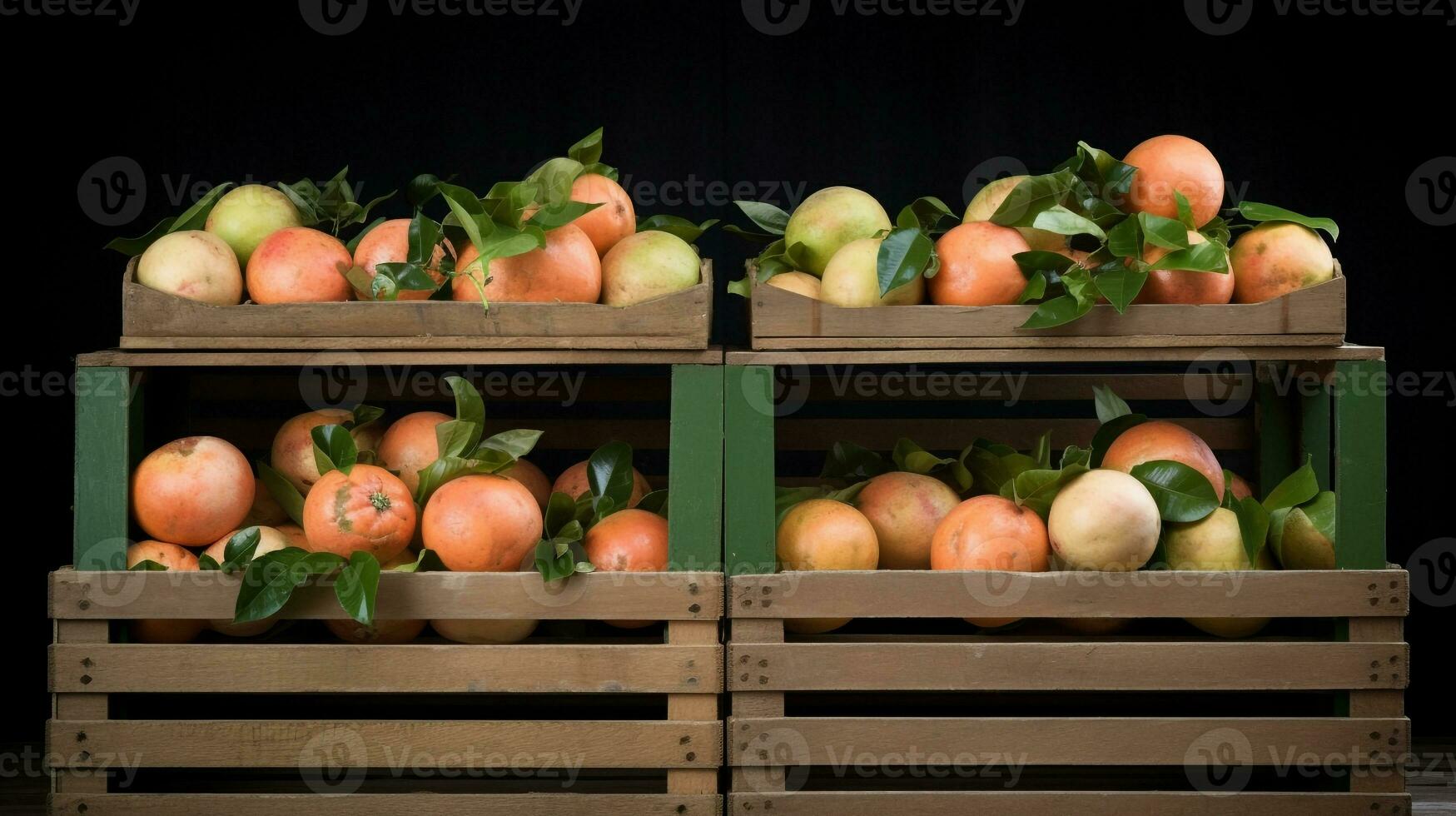 appena raccolto maracuja frutta a partire dal giardino posto nel il scatole. generativo ai foto