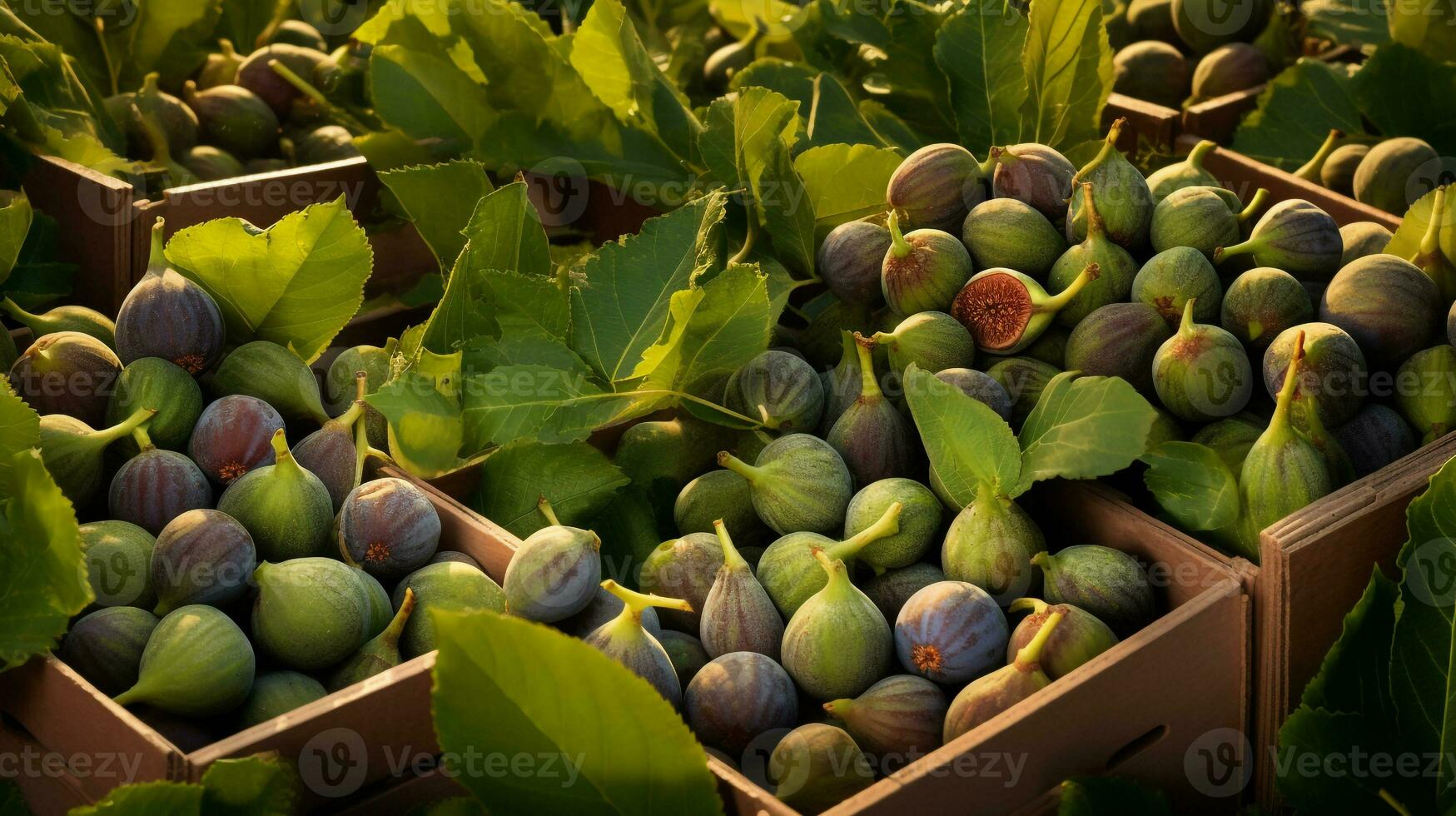 appena raccolto Figura frutta a partire dal giardino posto nel il scatole. generativo ai foto