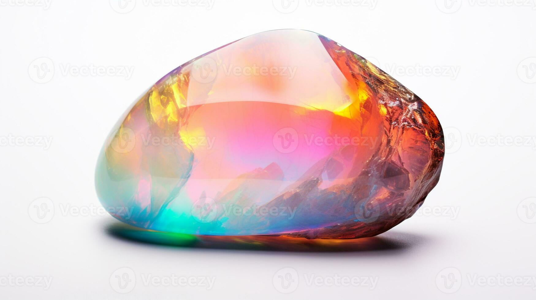 foto di opale isolato su bianca sfondo. generativo ai