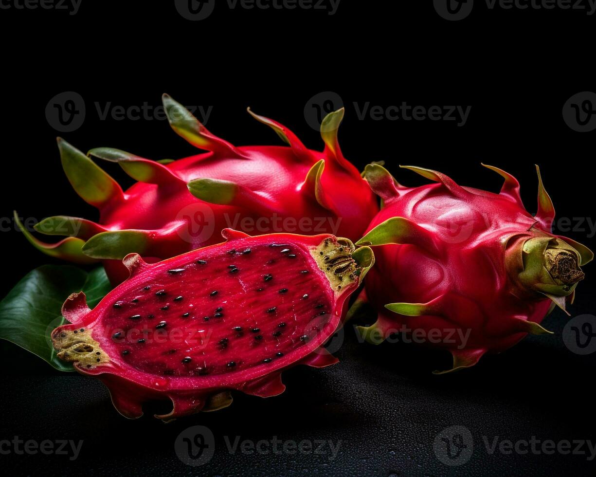 foto di rosso pitahaya isolato su bianca sfondo. generativo ai