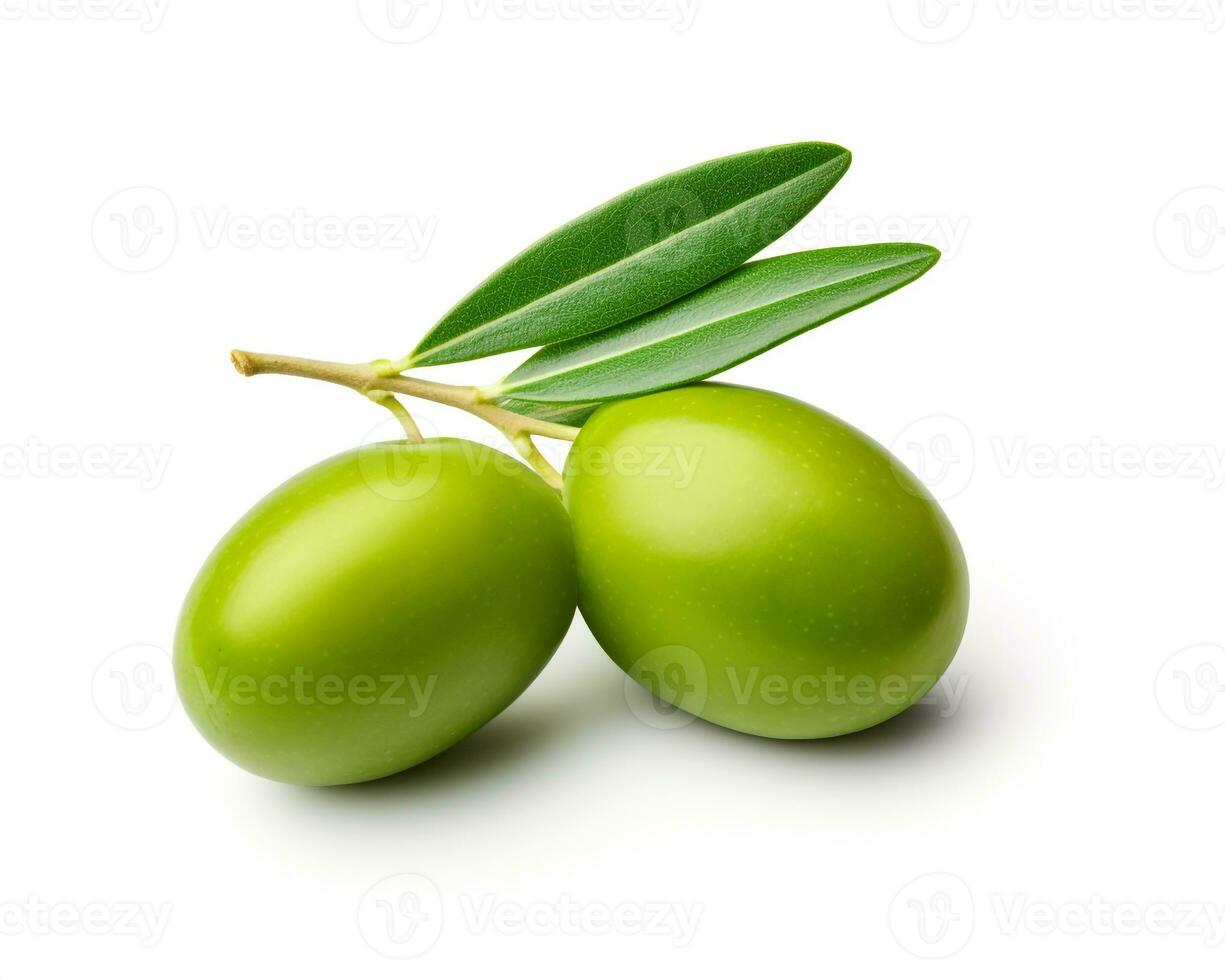 foto di oliva isolato su bianca sfondo. generativo ai