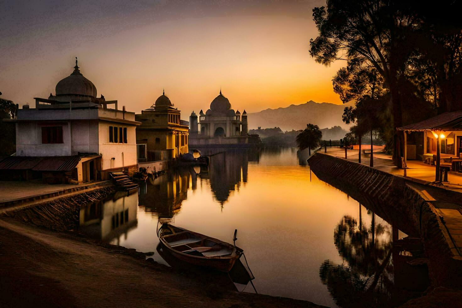 il taj Mahal è un' bellissimo edificio nel India. ai-generato foto