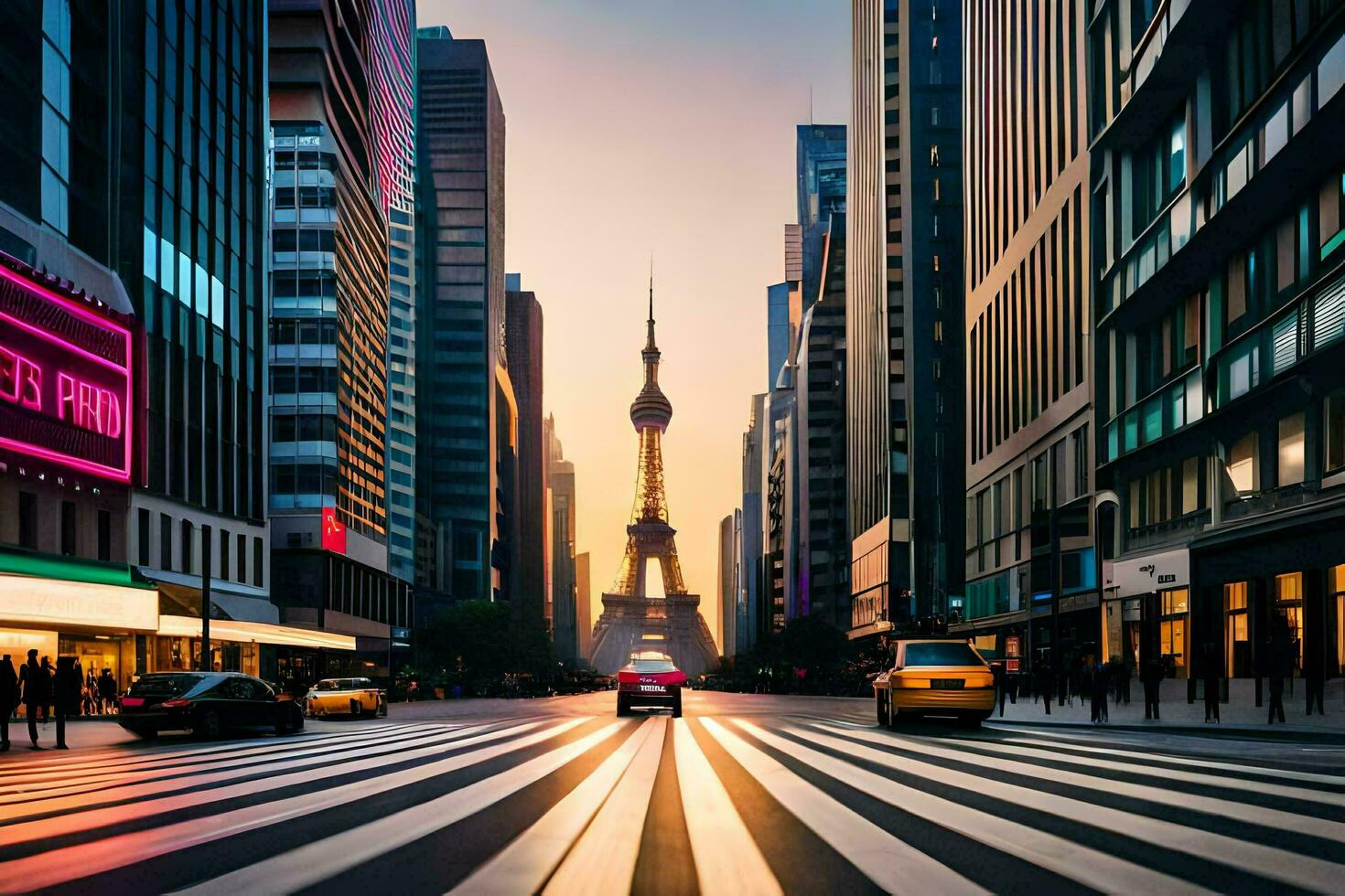 il eiffel Torre nel shanghai. ai-generato foto