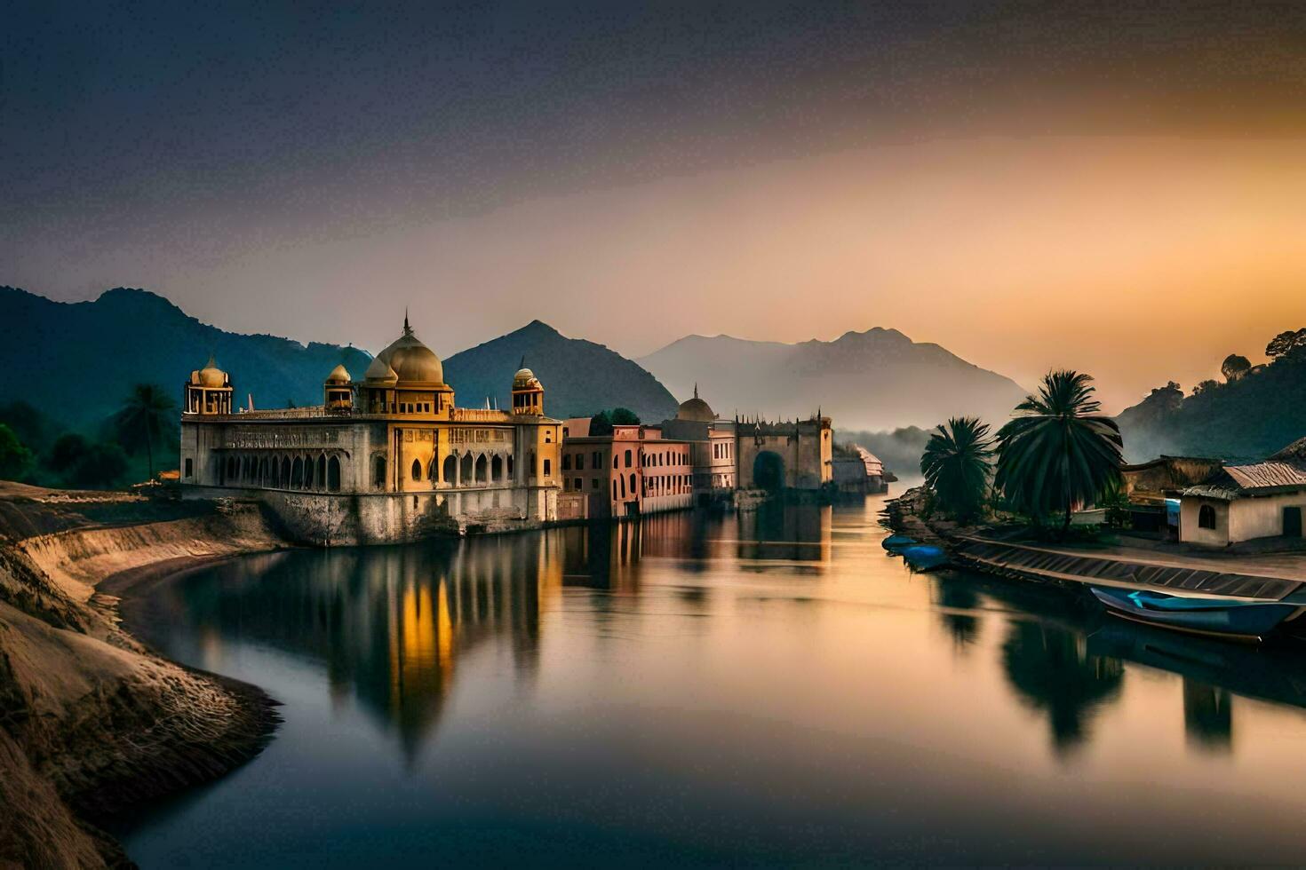 il d'oro palazzo nel Jaipur, India. ai-generato foto