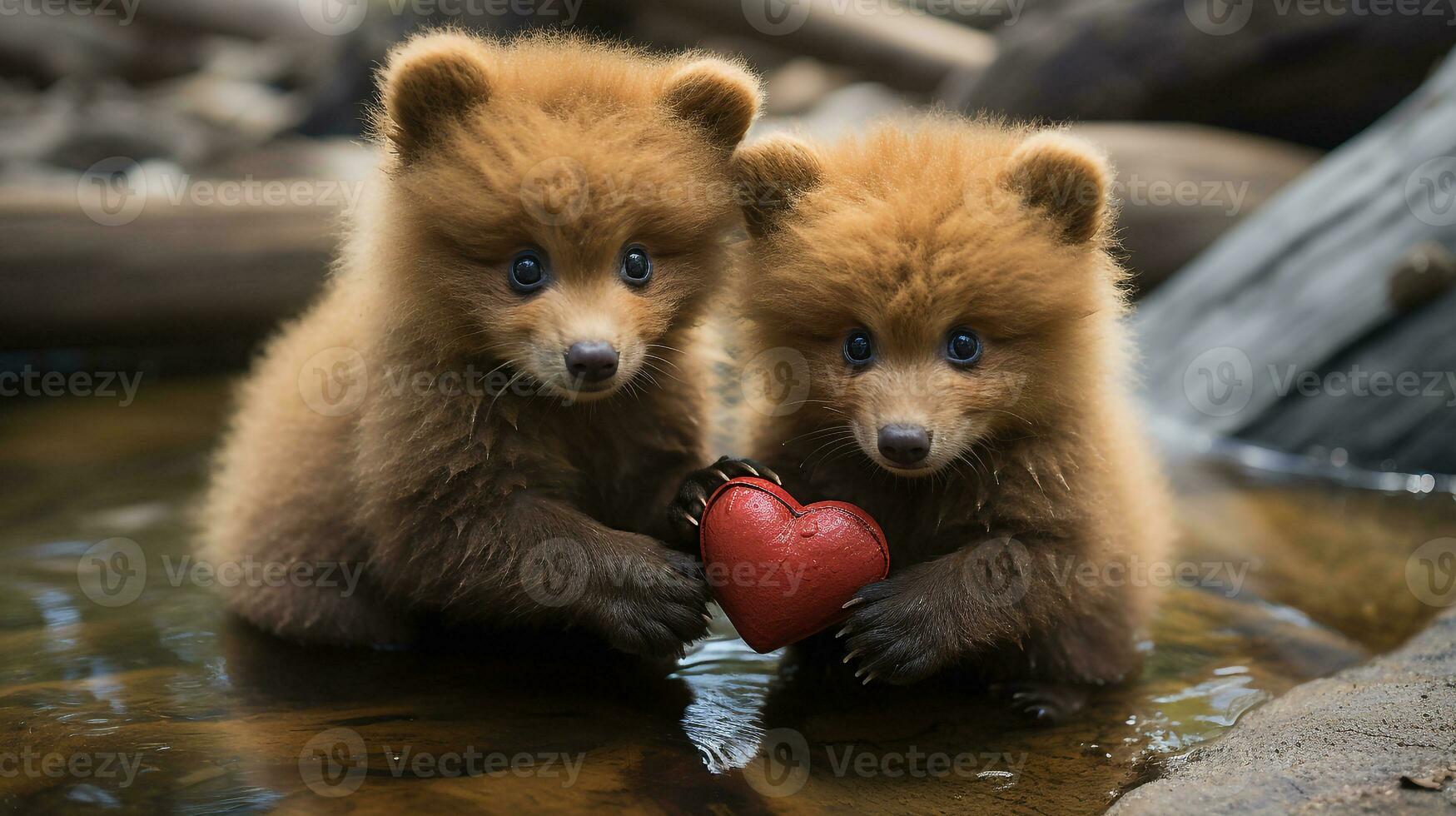 foto di da sciogliere il cuore Due zorse con un enfasi su espressione di amore. generativo ai