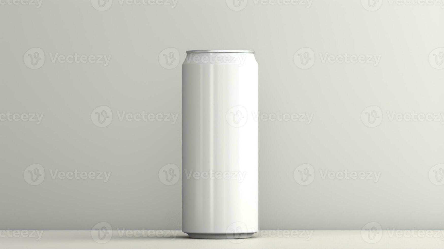bianca birra può modello isolato su grigio sfondo. 3d interpretazione generativo ai foto
