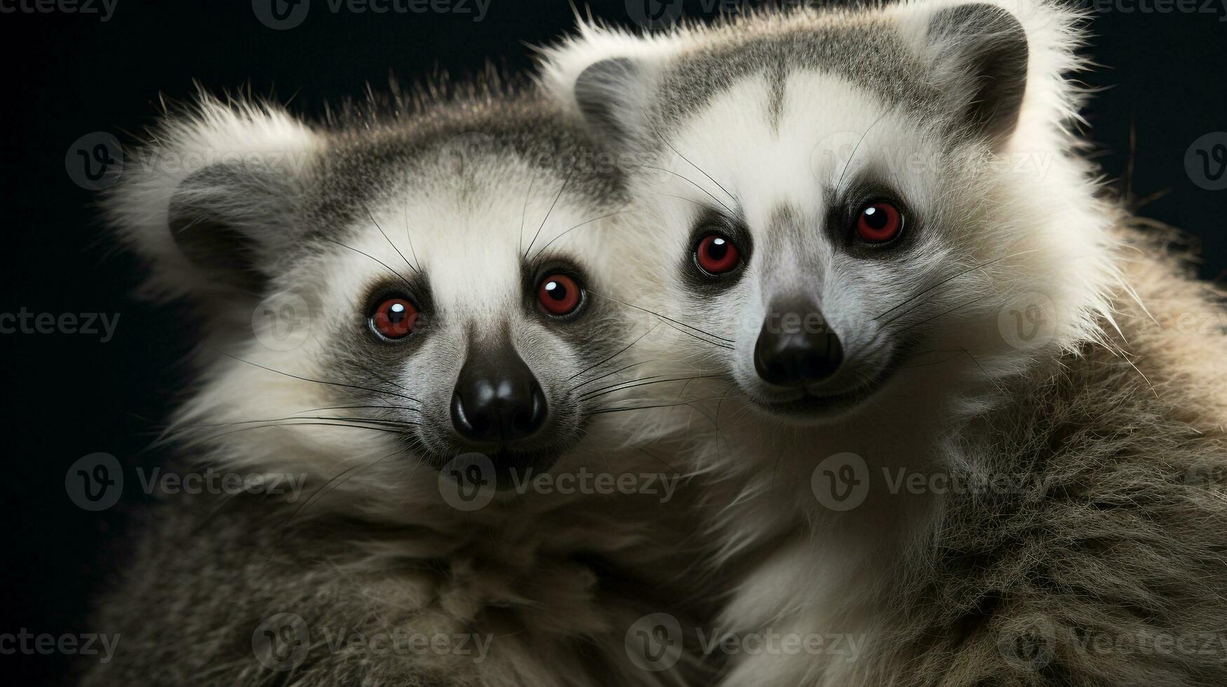 foto di da sciogliere il cuore Due lemuri con un enfasi su espressione di amore. generativo ai