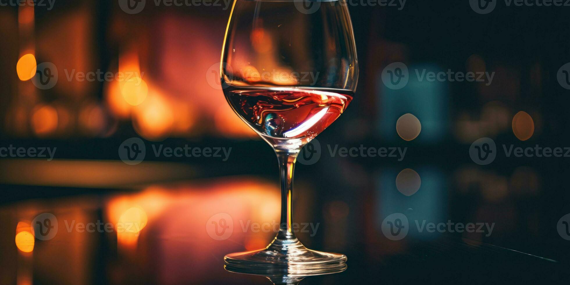 elegante avvicinamento di un' vino bicchiere. ai generativo. foto