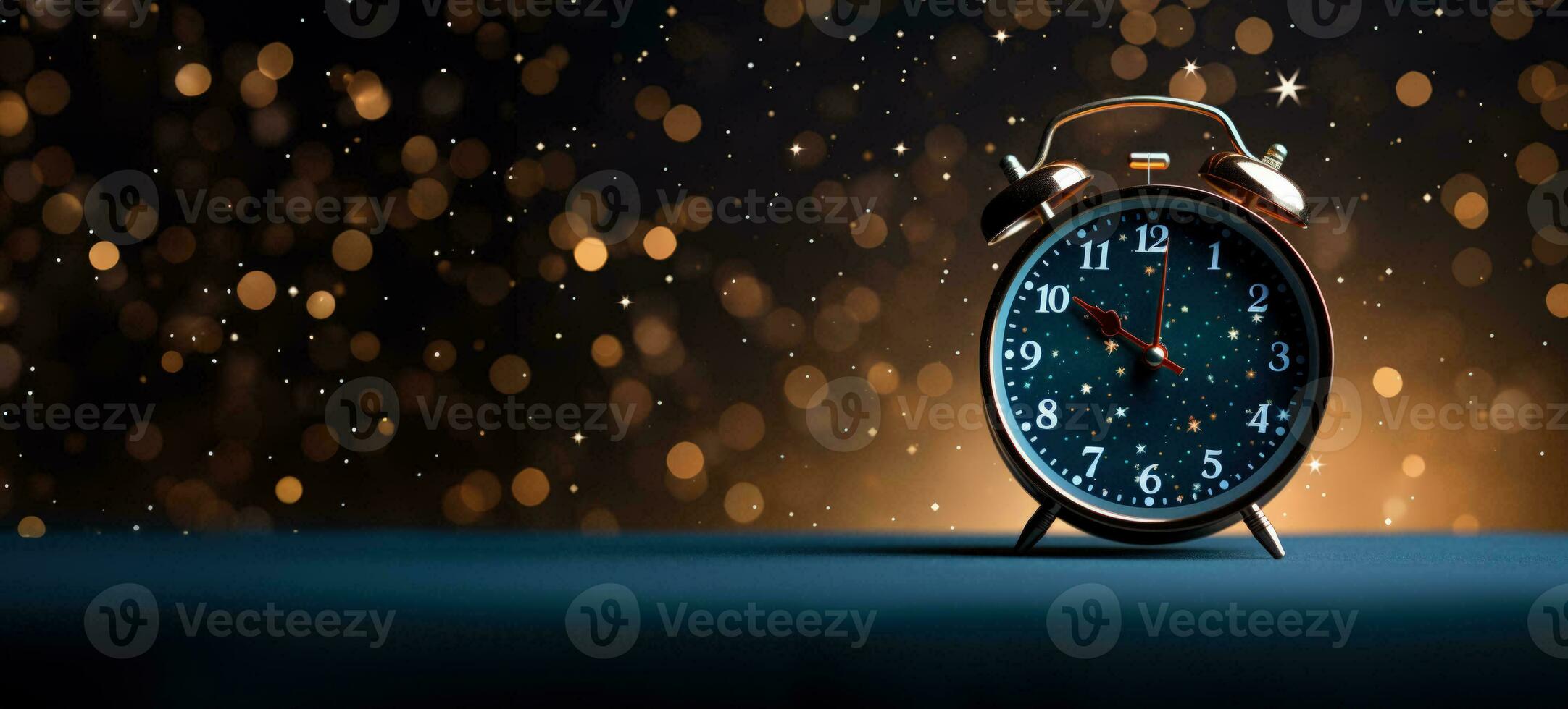 analogico orologio Impressionante mezzanotte simboleggiante nuovo inizi e fresco annuale piani foto