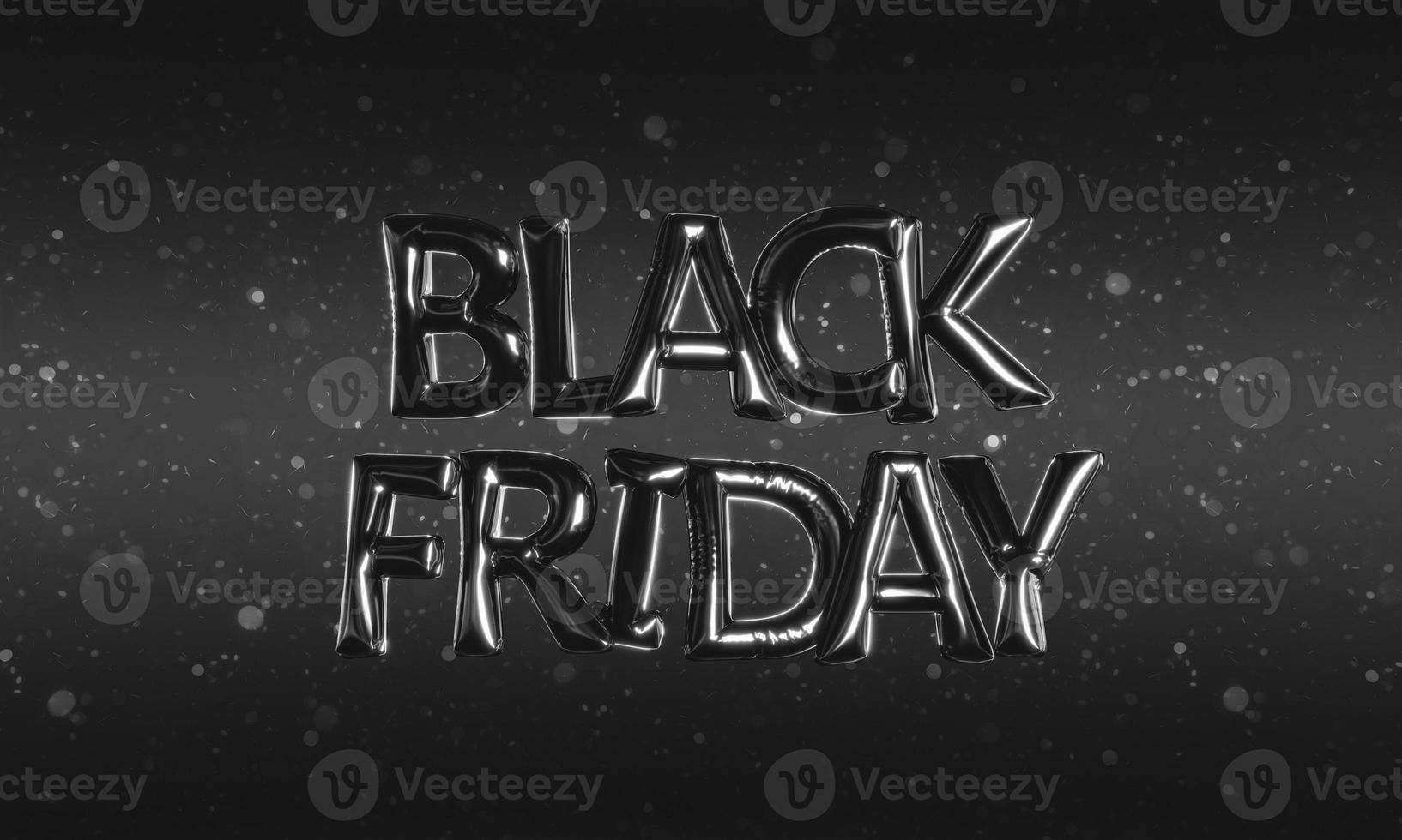 testo black friday fatto di palloncini in alluminio foto