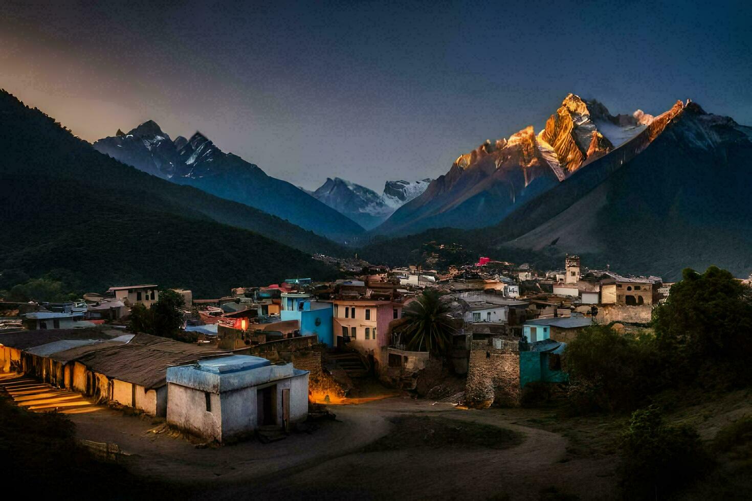 il villaggio di Karimjan, Nepal. ai-generato foto
